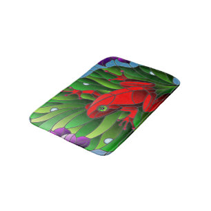 Benjamin, Red Frog Pond Flower Grönt Lotus Löv Badrumsmatta