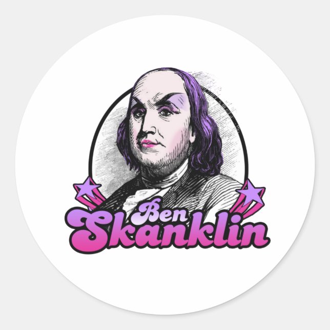 Benjamin Skanklin Runt Klistermärke (Framsida)