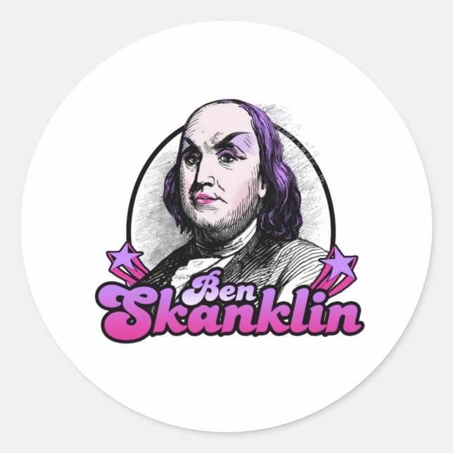 Benjamin Skanklin Runt Klistermärke (Framsida)