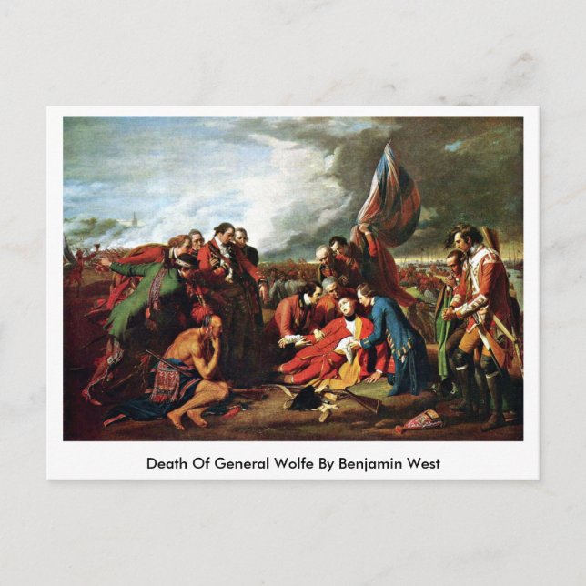 Benjamin Västers död bland general Wolfe Vykort (Framsida)