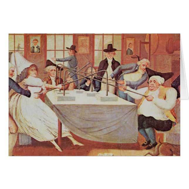 Benjamins Franklin experiment med elektricitet Hälsningskort (Framsidan Horizontal)