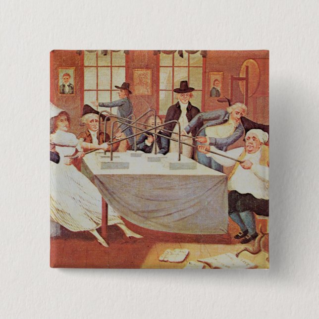 Benjamins Franklin experiment med elektricitet Knapp (Framsida)