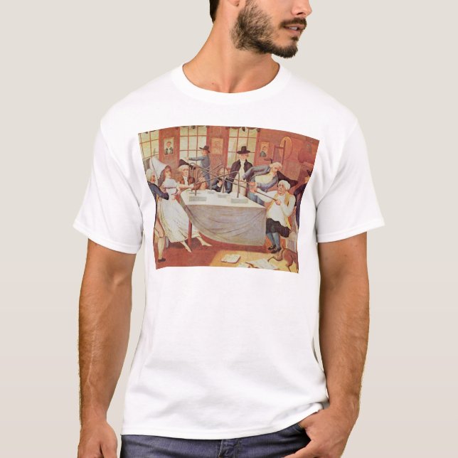 Benjamins Franklin experiment med elektricitet T Shirt (Framsida)