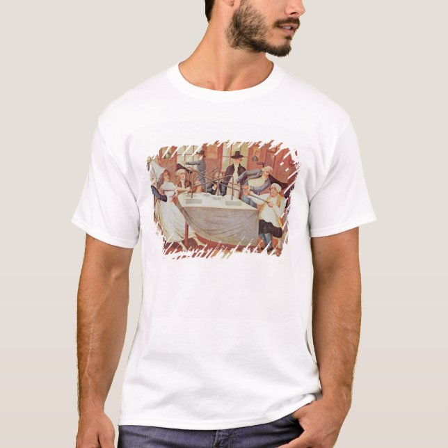 Benjamins Franklin experiment med elektricitet Tee (Framsida)