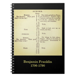 Benjamins Franklin schemaanteckningsbok Anteckningsbok Med Spiral