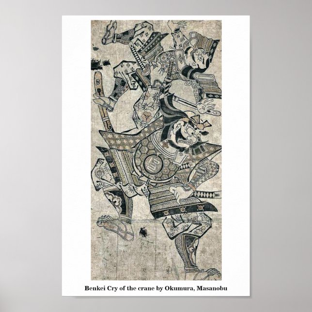 Benkei Gråter kranen av Okumura, Masanobu Poster (Framsidan)