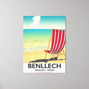 Benllech, Anglesey Wales vintage resor poster Canvastryck