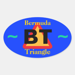 BENMUDA TRIANGLE-klistermärken (4) Ovalt Klistermärke