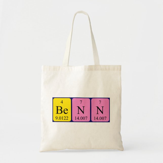 Benn periodisk bord namn tote bag tygkasse (Framsidan)