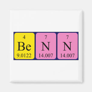 Benn periodisk magnet bord namn