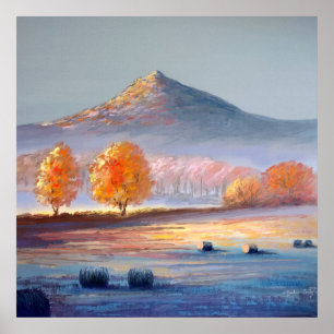 Bennachie Autumn Light-målning poster utskrift