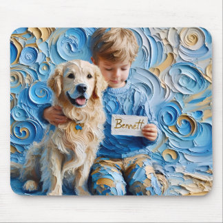 BENNETT ~ Birthday Golden Retriever ~ Mousepad Musmatta