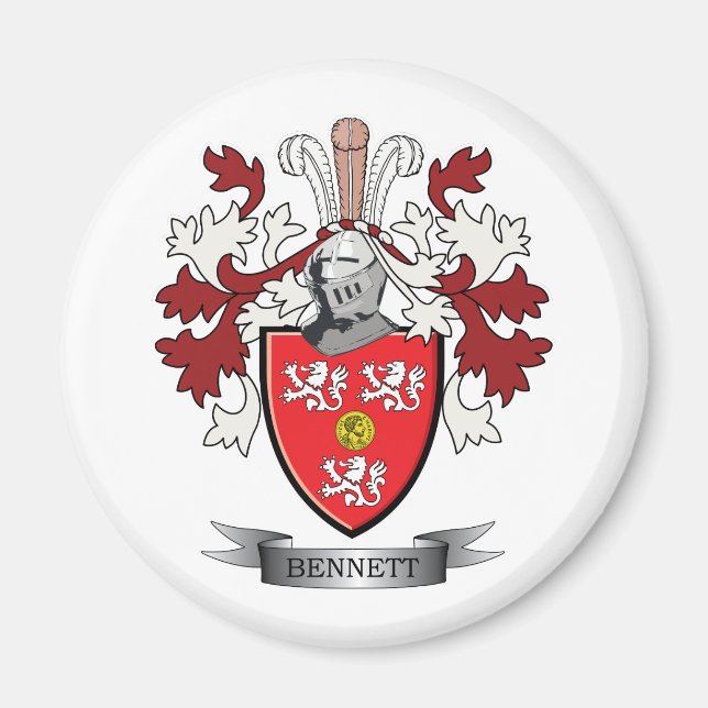 Bennett Family Crest Jackar om Arm Magnet (Framsidan)