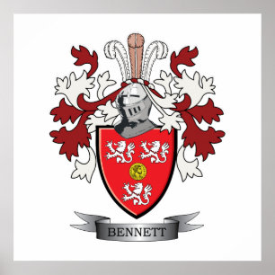 Bennett Family Crest Jackar om Arm Poster