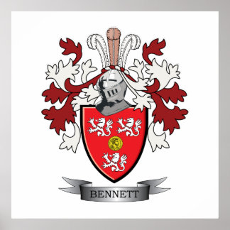 Bennett Family Crest Jackar om Arm Poster
