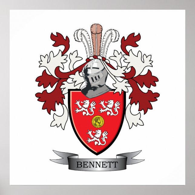 Bennett Family Crest Jackar om Arm Poster (Framsidan)