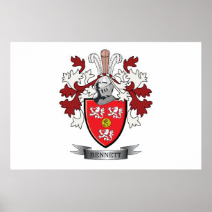 Bennett Family Crest Jackar om Arm Poster