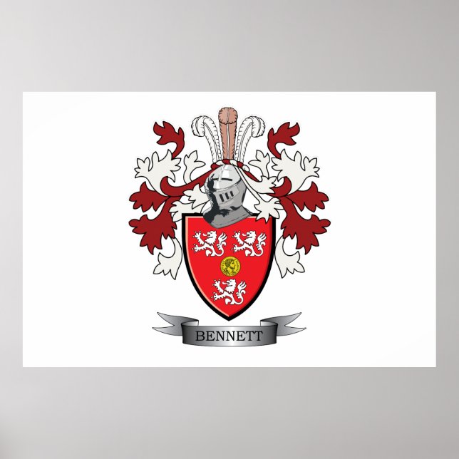 Bennett Family Crest Jackar om Arm Poster (Framsidan)