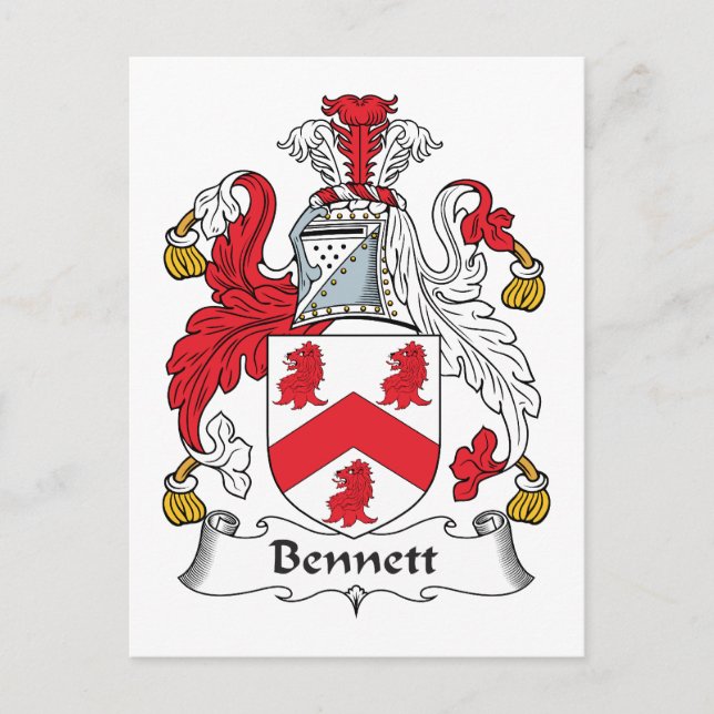 Bennett Family Crest Vykort (Framsida)