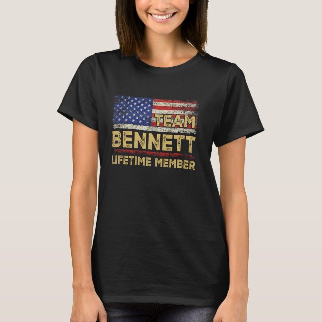 Bennett Last Name Shirt Team Bennett-livstidsnota T (Framsida)