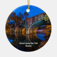 Bennett Spring Bridge Twilight Circle Ornament