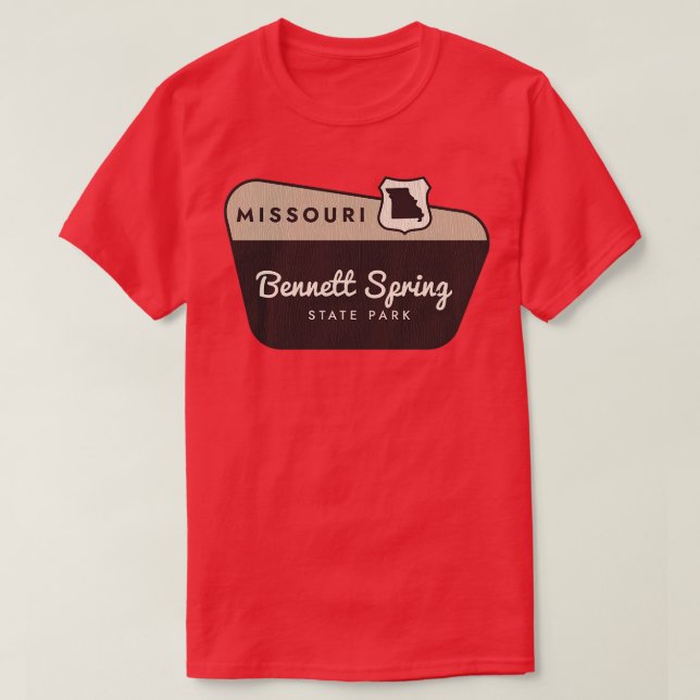 Bennett Vår State Park Missouri Välkomstskylt T Shirt (Design framsida)