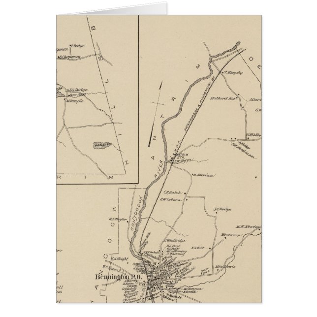 Bennington, Hillsborough Co Hälsningskort (Framsidan)