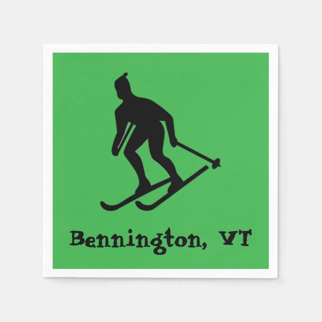 Bennington, VT - Grönt Mountain Skiing Town Pappersservett (Framsidan)
