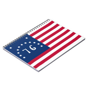 Benningtons banderoll: Den 76 amerikanska Flagga B Anteckningsbok