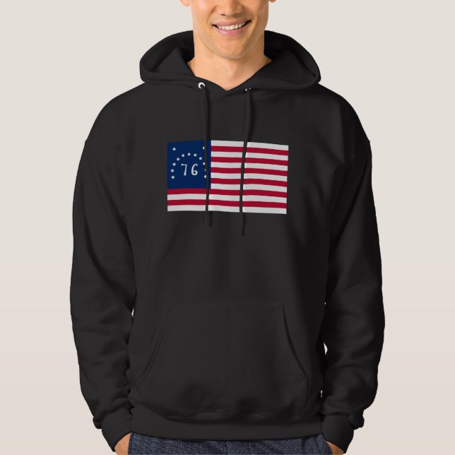 Benningtons banderoll: Den 76 amerikanska Flagga B Hoodie (Framsida)