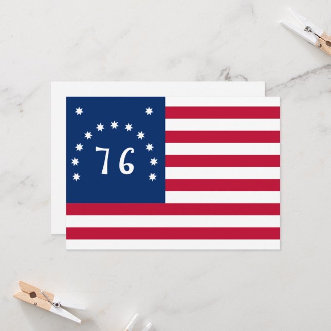 Benningtons banderoll: Den 76 amerikanska Flagga B Inbjudningar (Fram/Back In Situ)