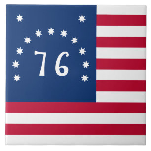Benningtons banderoll: Den 76 amerikanska Flagga B Kakelplatta