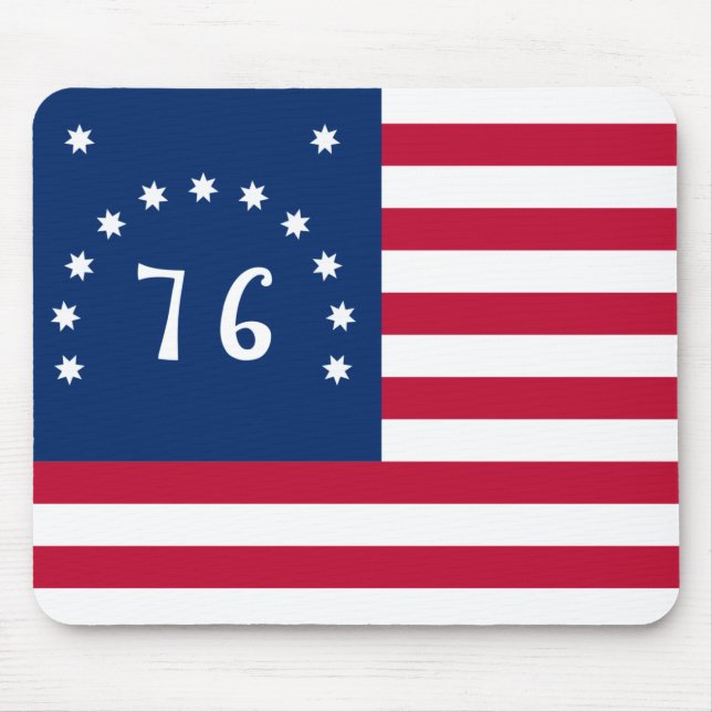 Benningtons banderoll: Den 76 amerikanska Flagga B Musmatta (Framsidan)