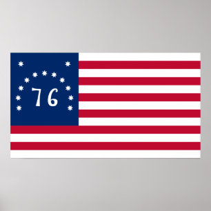 Benningtons banderoll: Den 76 amerikanska Flagga B Poster