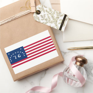 Benningtons Banner: Den 76 amerikanska stridsflagg Rektangulärt Klistermärke