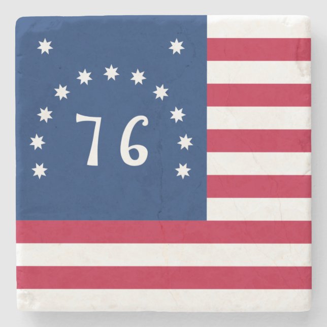 Benningtons Banner: Den 76 amerikanska stridsflagg Stenunderlägg (Framsidan)