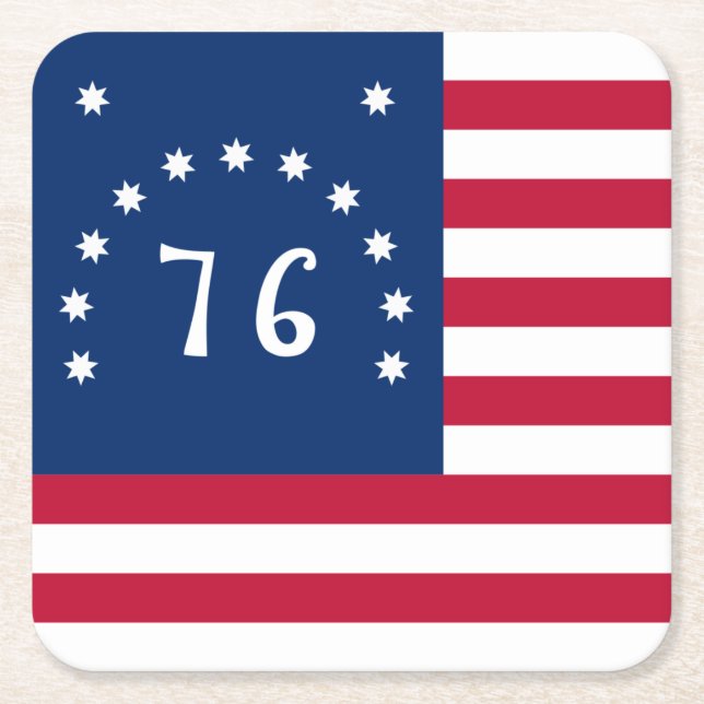Bennington's Banner: Den 76:e amerikanska stridsfl Underlägg Papper Kvadrat (Framsidan)