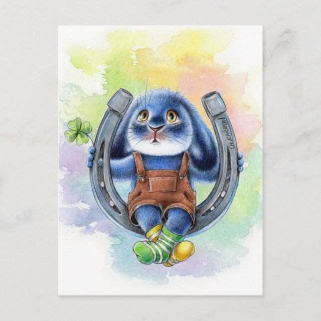 Benny Blue - Lucky Horseshoe Julkort Vykort (Framsida)