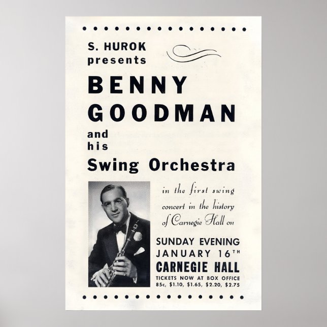 Benny Goodman jazzaffisch - Carnegie Hall - NYC Poster (Framsidan)