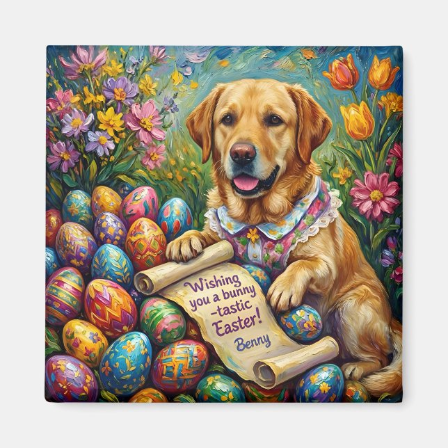 BENNY ~ Labrador och påskägg ~ Magnet (Framsidan)