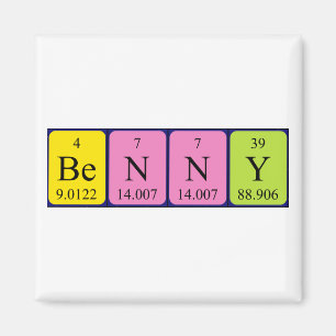 Benny periodisk magnet bord namn