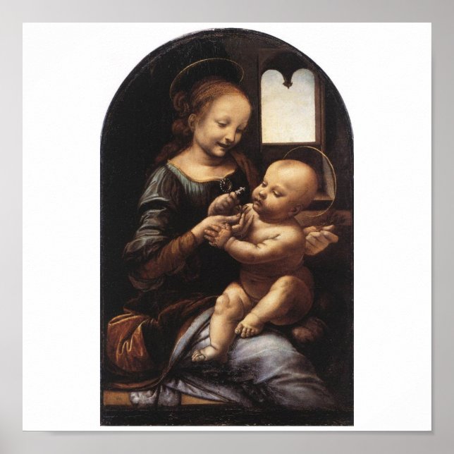 Benois Madonna av Leonardo Da Vinci circa 1478 Poster (Framsidan)