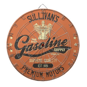 Benolinmotorer Retro Mechanic Garage  Darttavla