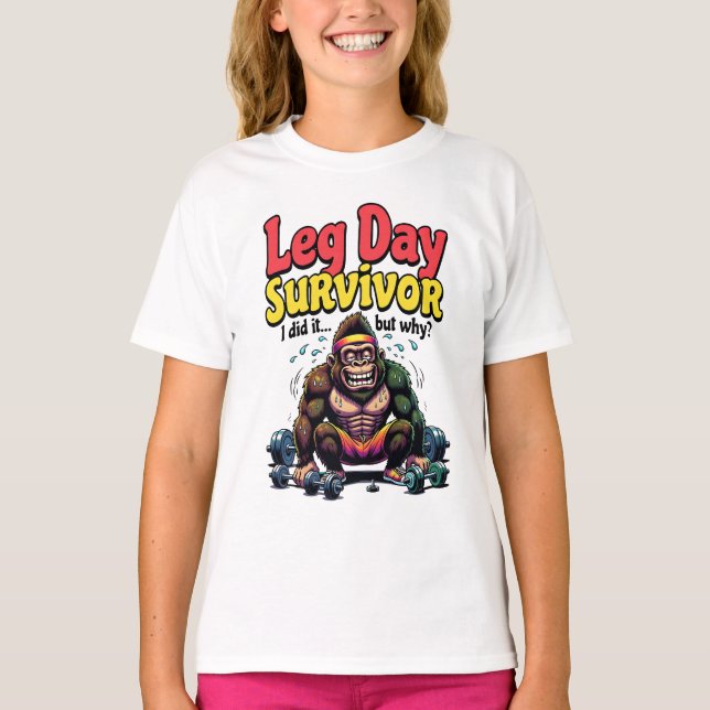 Benöverlevare Utmattad Gorilla Gym T Shirt (Framsida)