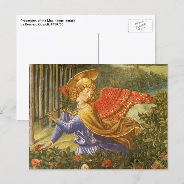 Benozzo Gozzolis ingrepp i Magi Angel Vykort (Fram/baksida)