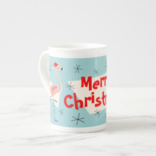 Benporslin för god jul för FlamingoSantas blått Mugg
