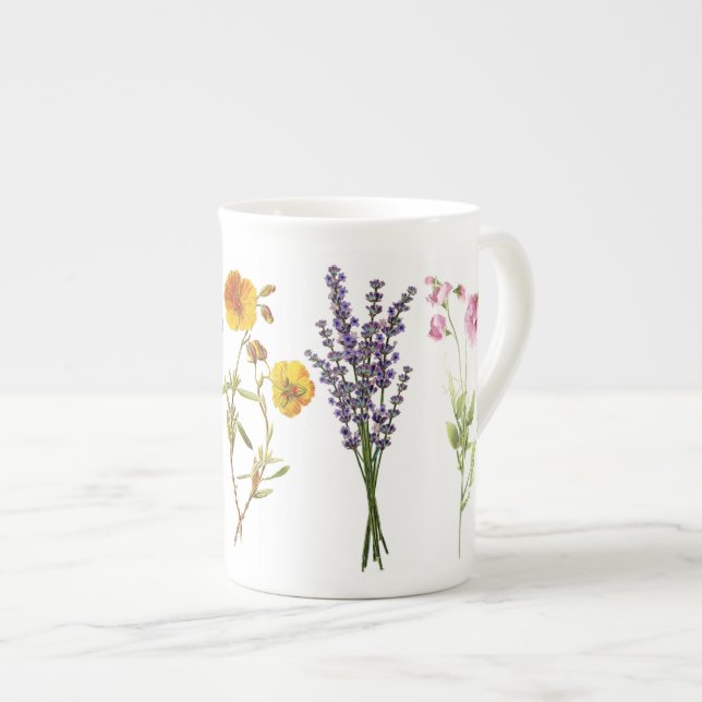 Benporsmugg - Vilda blommor Benporslin Mugg (Framsida höger)