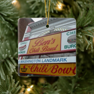 Ben's Chili kopp: Iconic DC-landmärke Julgransprydnad Keramik