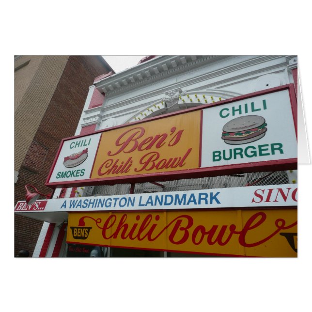 Bens Chili kopp, Washington DC, iconic landmark Hälsningskort (Framsidan Horizontal)