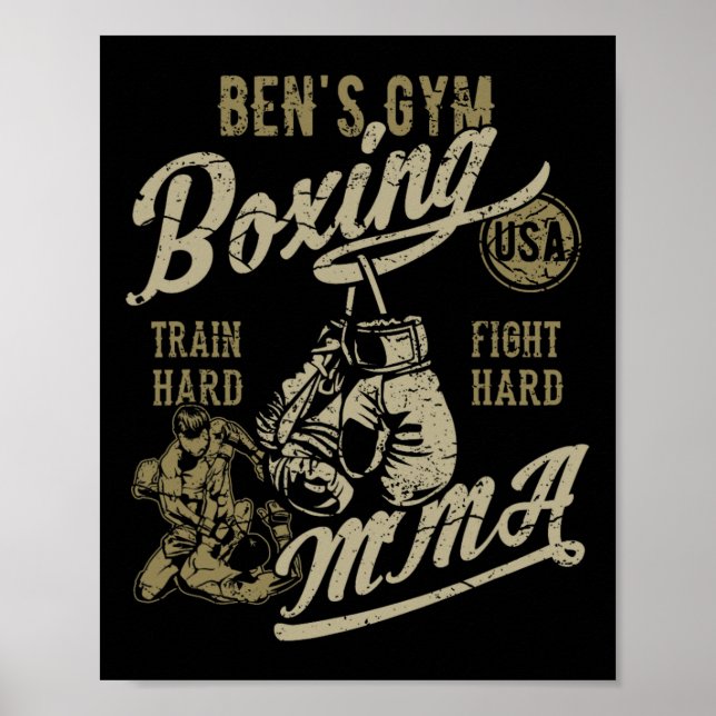 Ben's Gym Boxing Mma Retro Design for Namn Ben Poster (Framsidan)